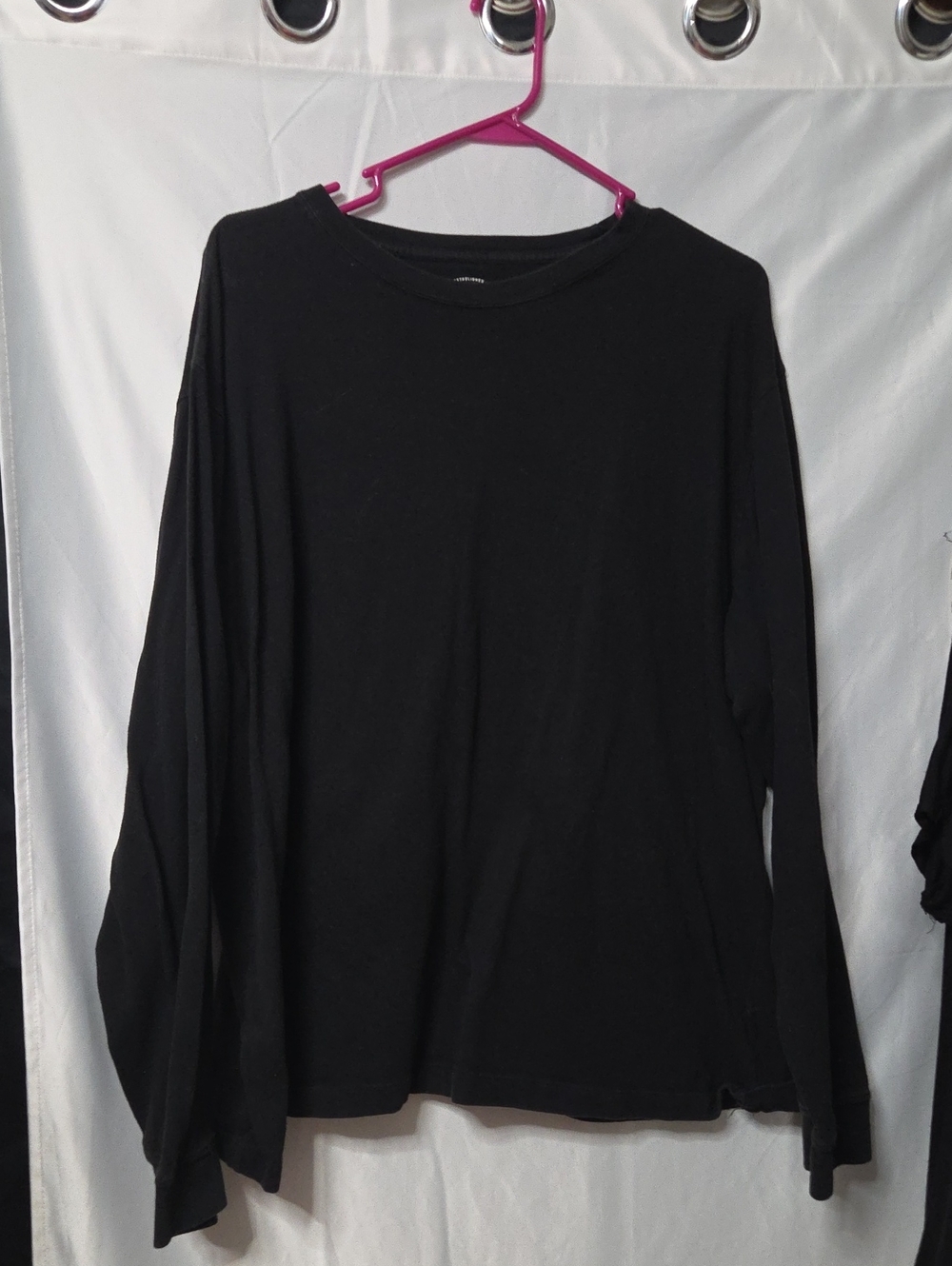 Faded Glory Black Long-Sleeve Crewneck Shirt 2xlarge [1723]